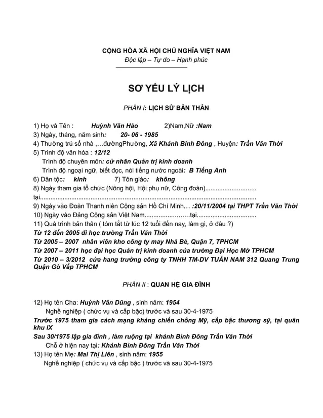 Hồ sơ ứng tuyển SISGP