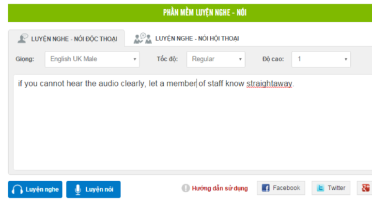 Giao diện phân tích âm thanh của Izy Speak