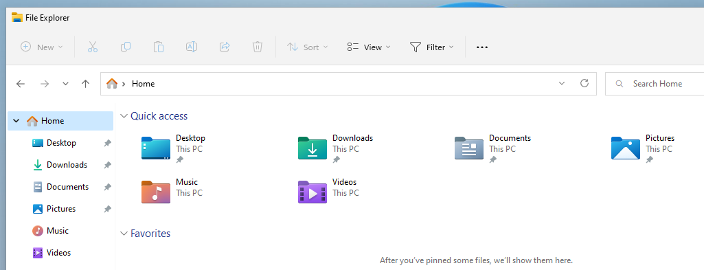 Mục Favorites trong File Explorer Windows 11