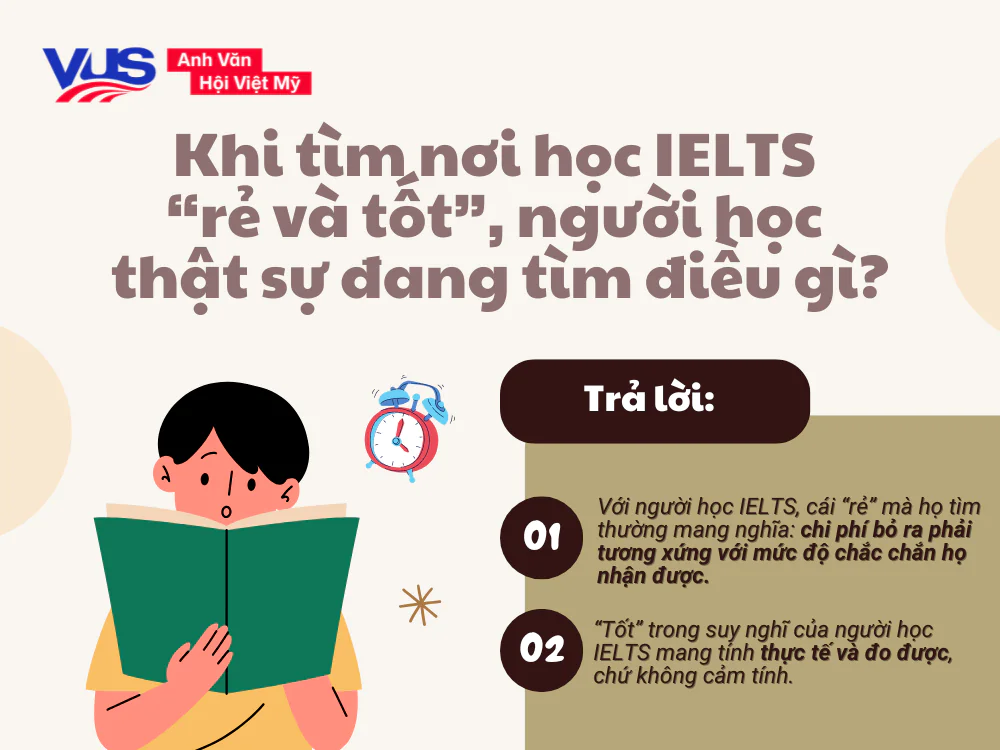 Khi tìm trung tâm IELTS “rẻ và tốt”, người học thật sự đang tìm điều gì?