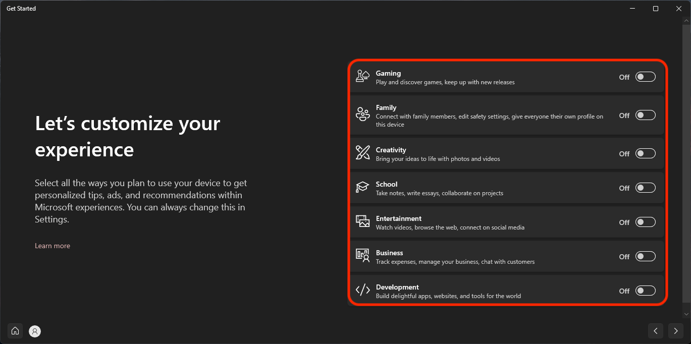 Tính năng Get Started trên Windows 11