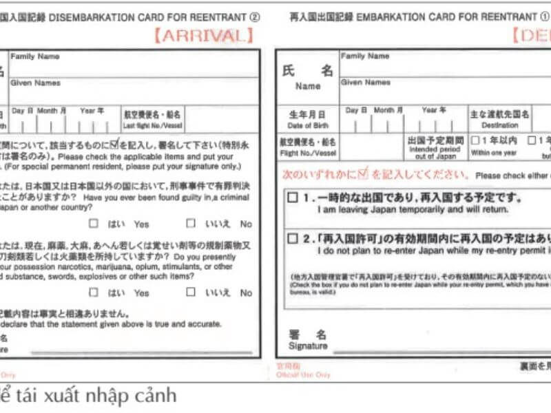Thủ tục sau nhập cảnh