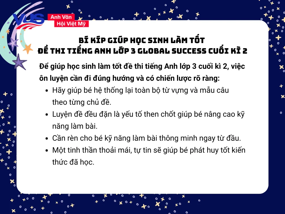 Bí kíp giúp học sinh làm tốt đề thi tiếng Anh lớp 3 cuối kì 2