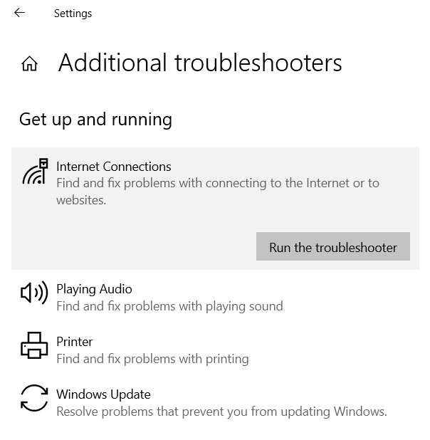 Chạy trình Troubleshoot