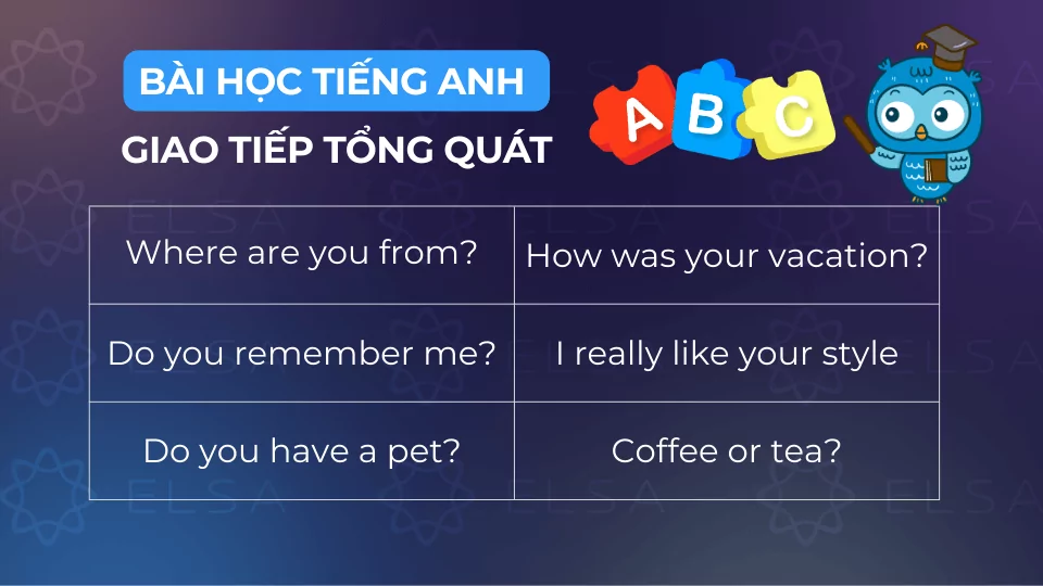 Một số bài học tiếng Anh giao tiếp tổng quát