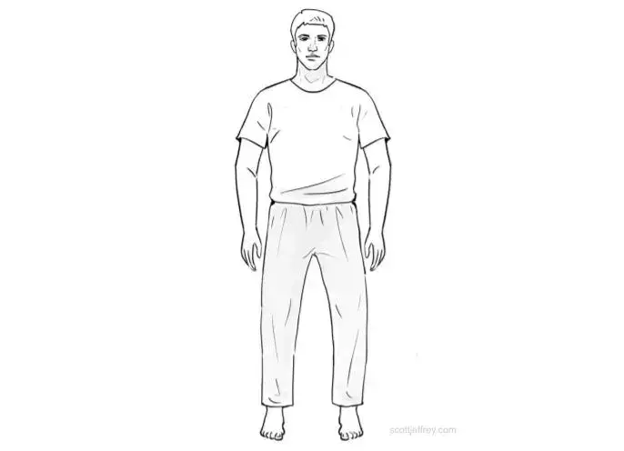 Wuji standing posture giúp mở dòng chảy khí và làm mềm trục thân