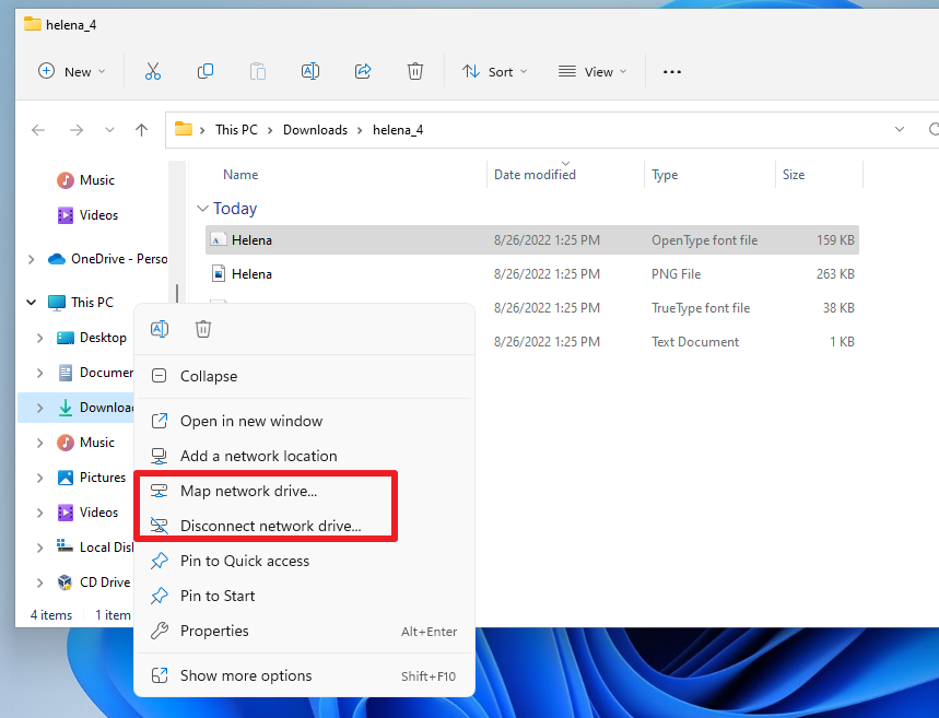 Menu chuột phải trên Windows 11