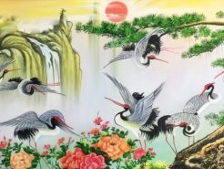 Treo tranh chim hạc trong phòng làm việc để cầu mong sự nghiệp thăng tiến
