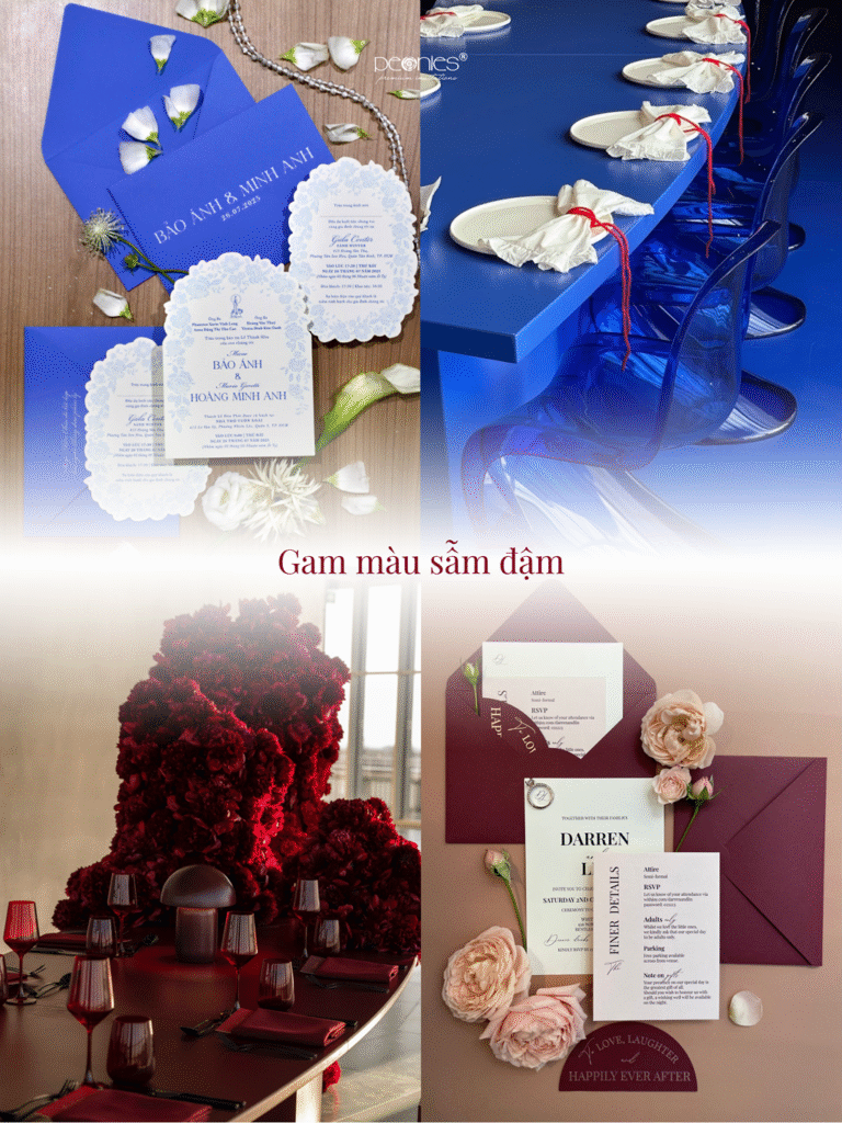 Bảng màu cưới tông sẫm