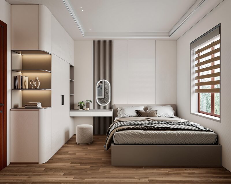 Phòng ngủ nhỏ 8m² vẫn có thể hóa giải bố cục chưa hợp lý