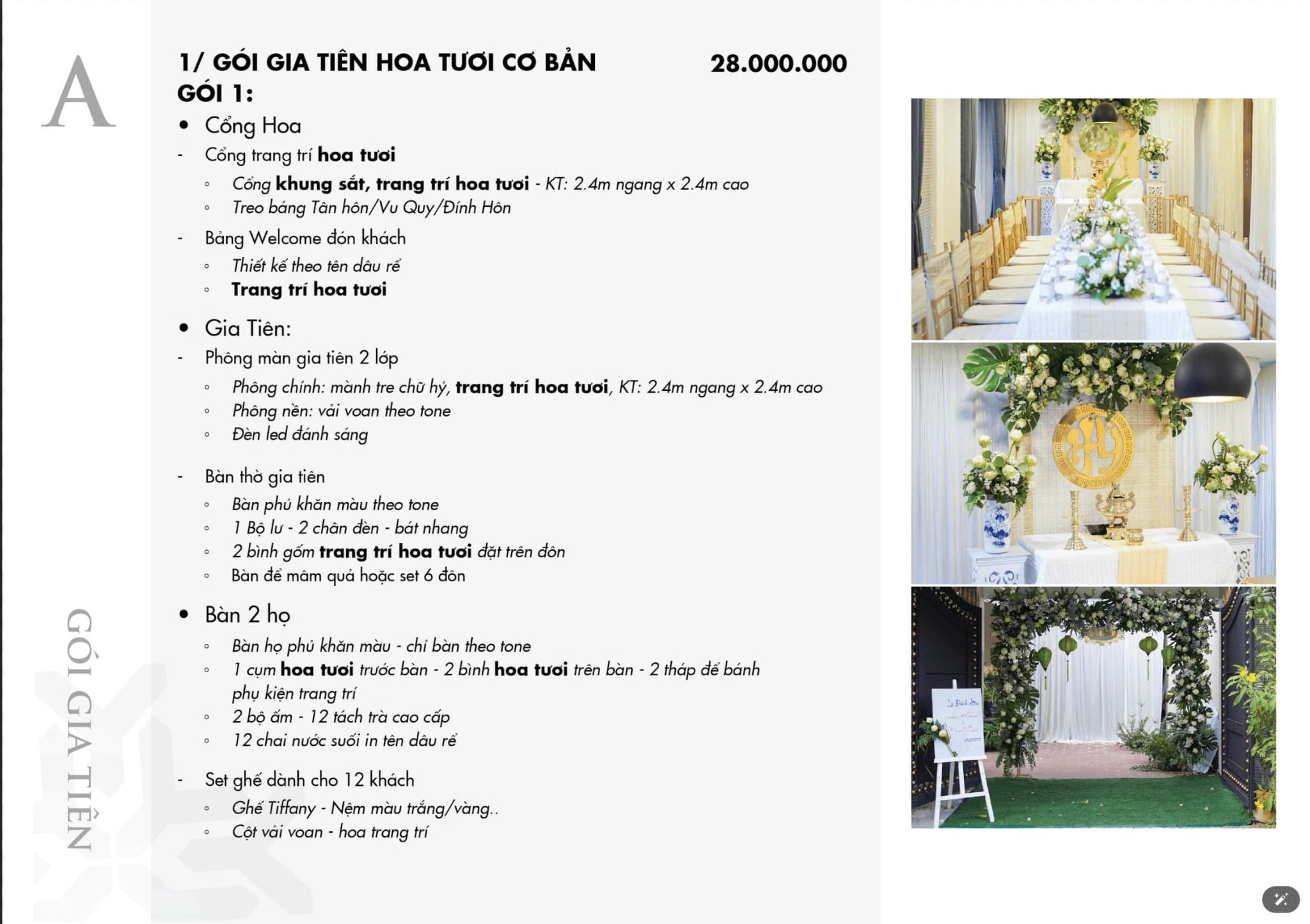 Bảng giá trang trí gia tiên