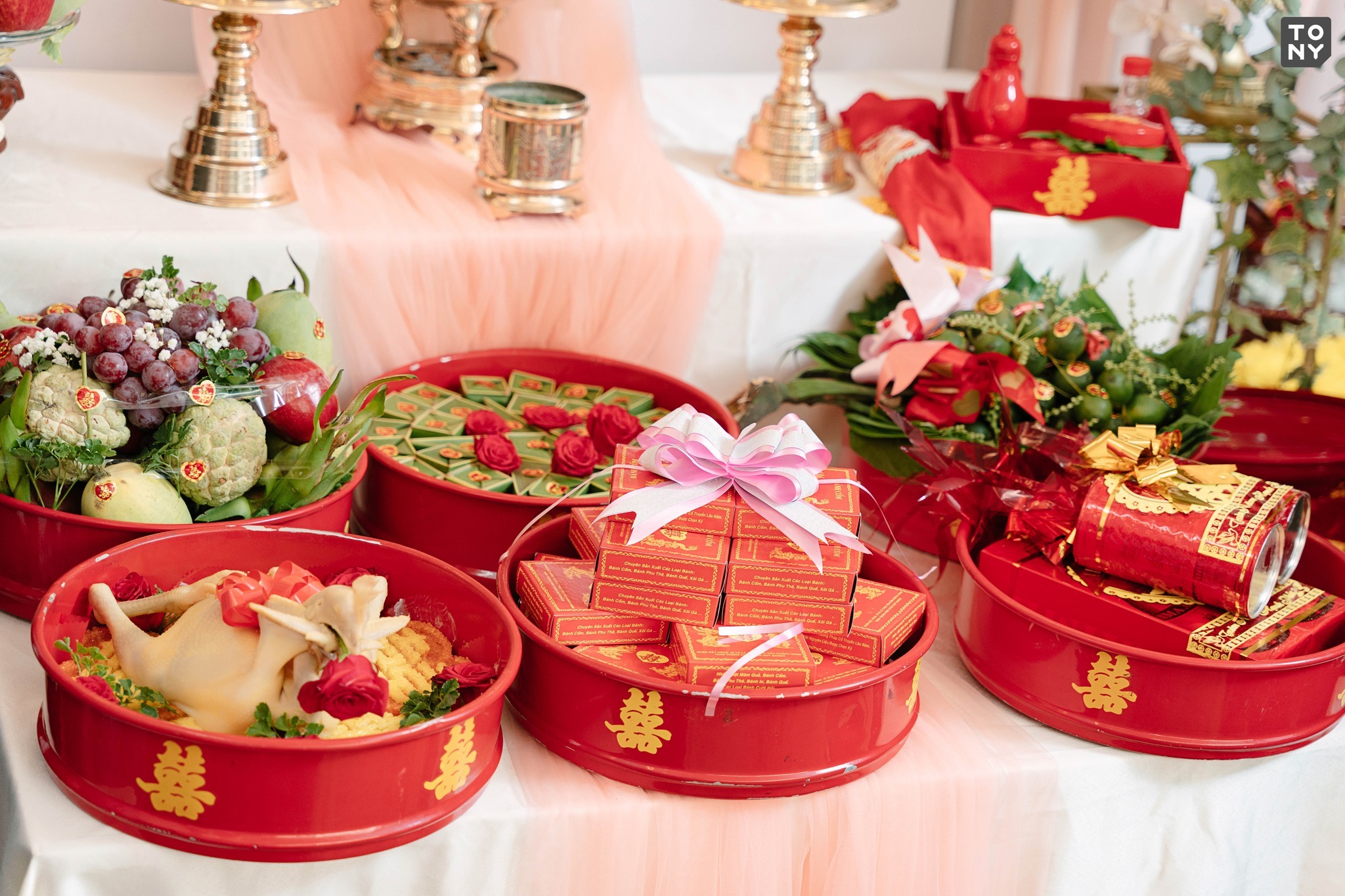 Mâm chè cưới hiện đại