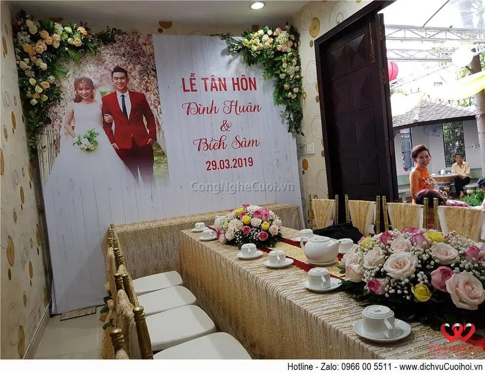 Phòng cưới bố trí hài hòa