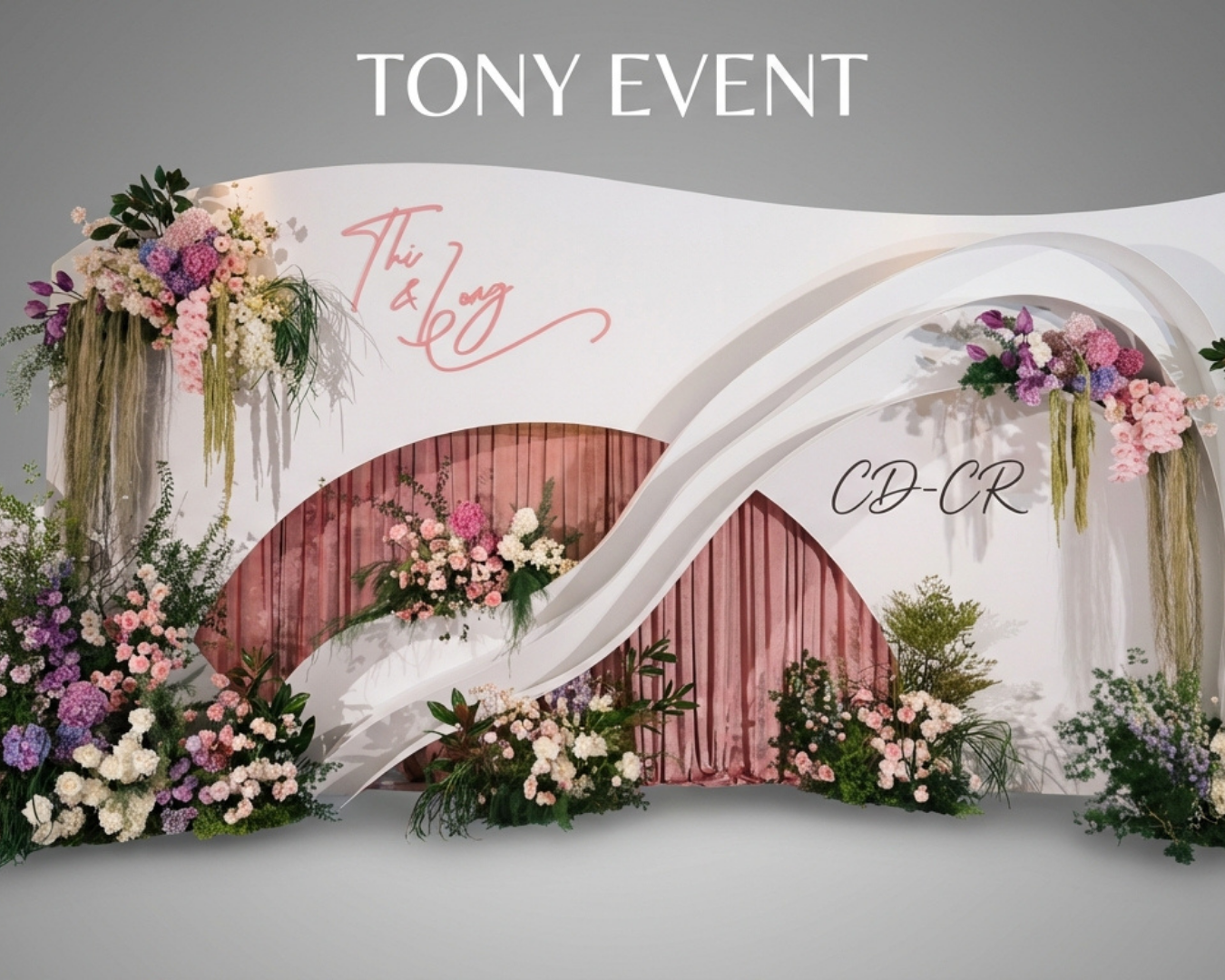 Phối hợp các loại hoa trong không gian tiệc