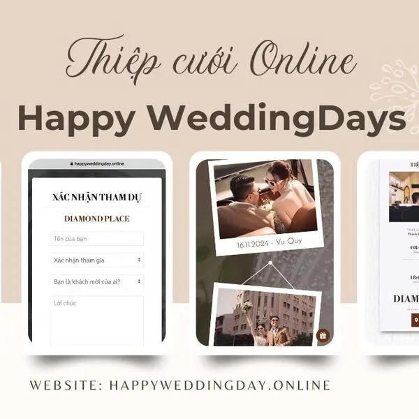 Giao diện thiệp cưới online hiện đại