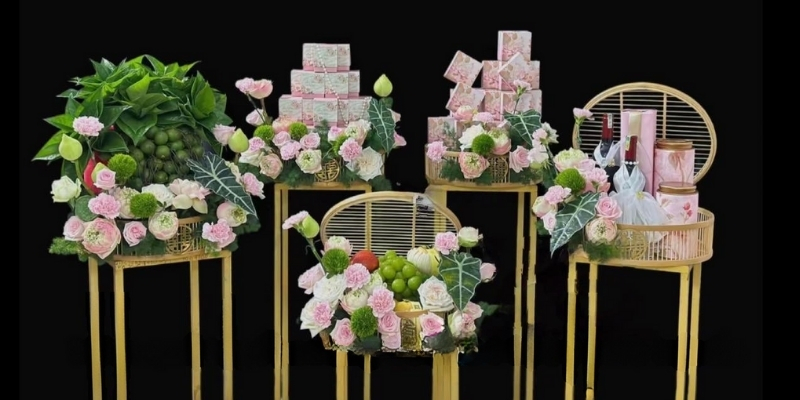 Tráp cưới miền Trung với trang trí tinh tế