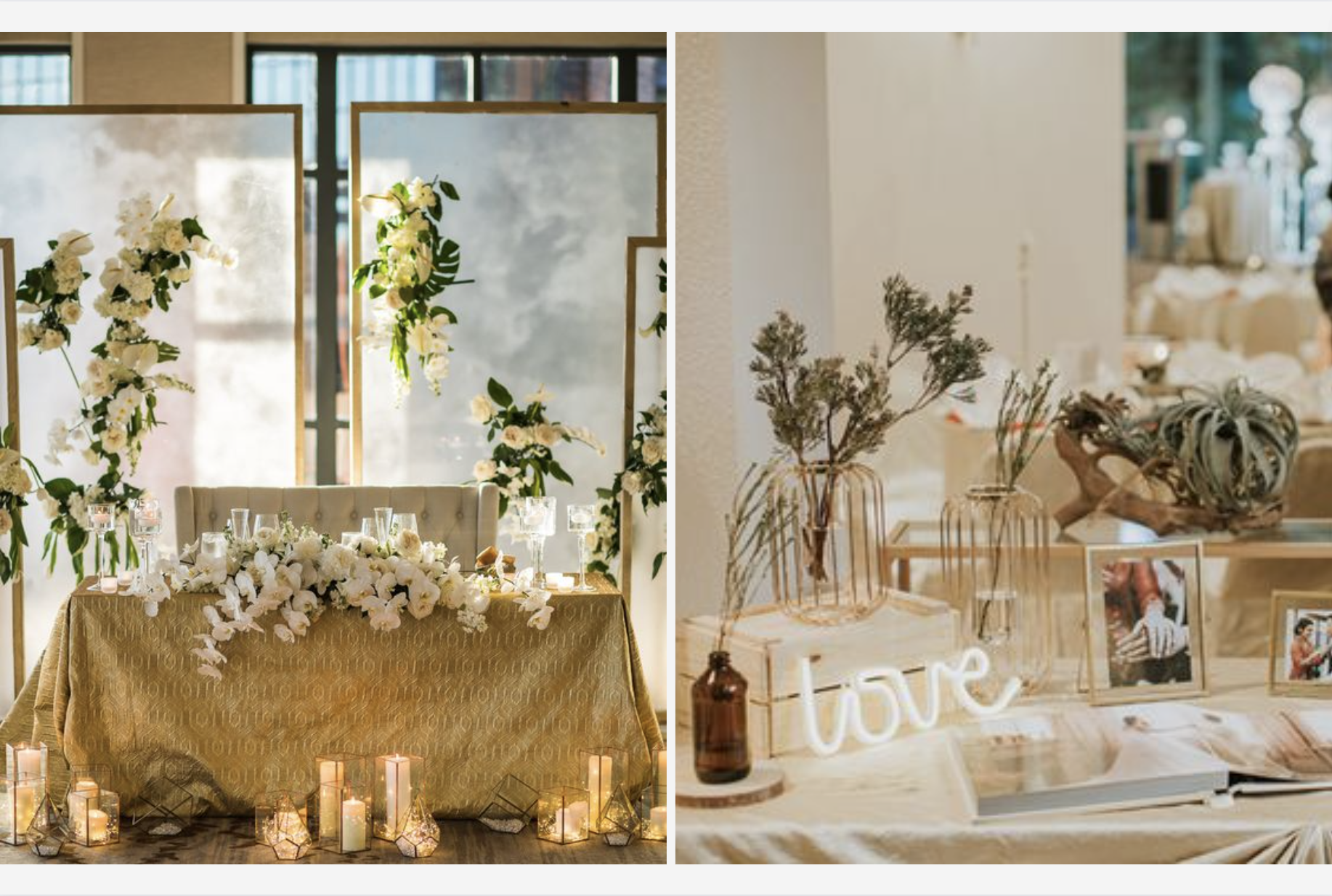 Sự sang trọng của bàn gallery phong cách White & Gold