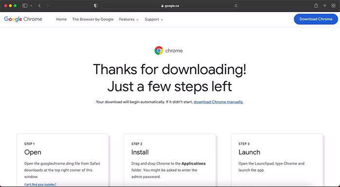 Tải Google Chrome trên Mac