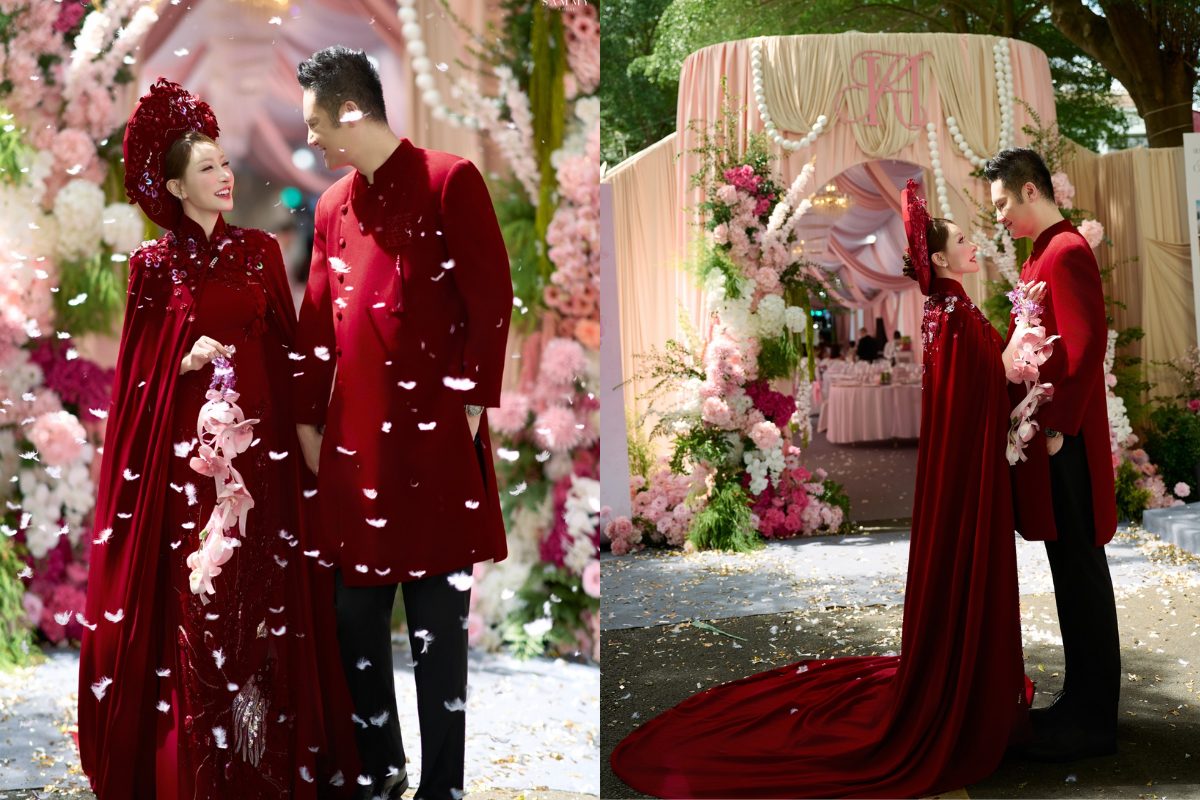 Sammy Bridal nổi bật với kỹ thuật đính kết thủ công tinh xảo trên tà áo cưới