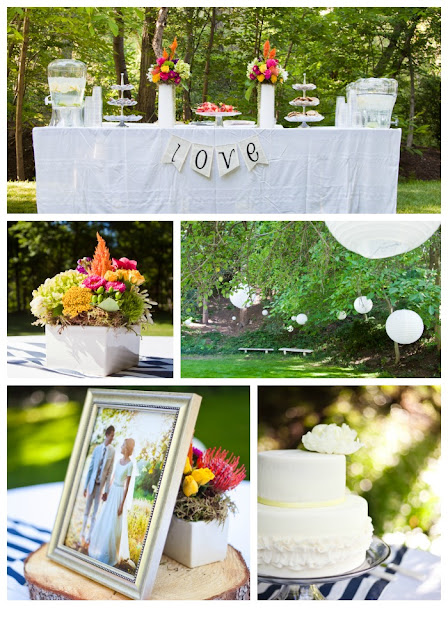 Các chi tiết trang trí như hoa loa kèn, nến và vải taffeta trên bàn tiệc