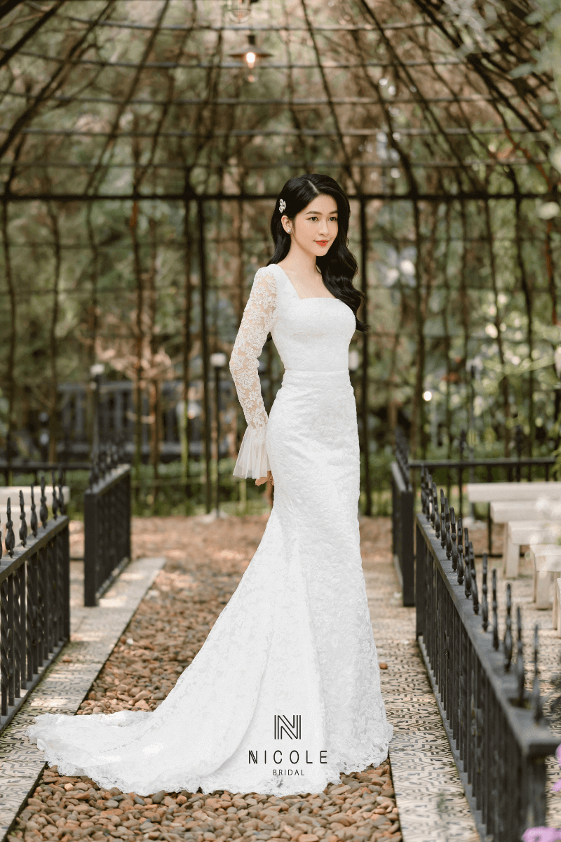 Váy cưới đơn giản thanh lịch Mei