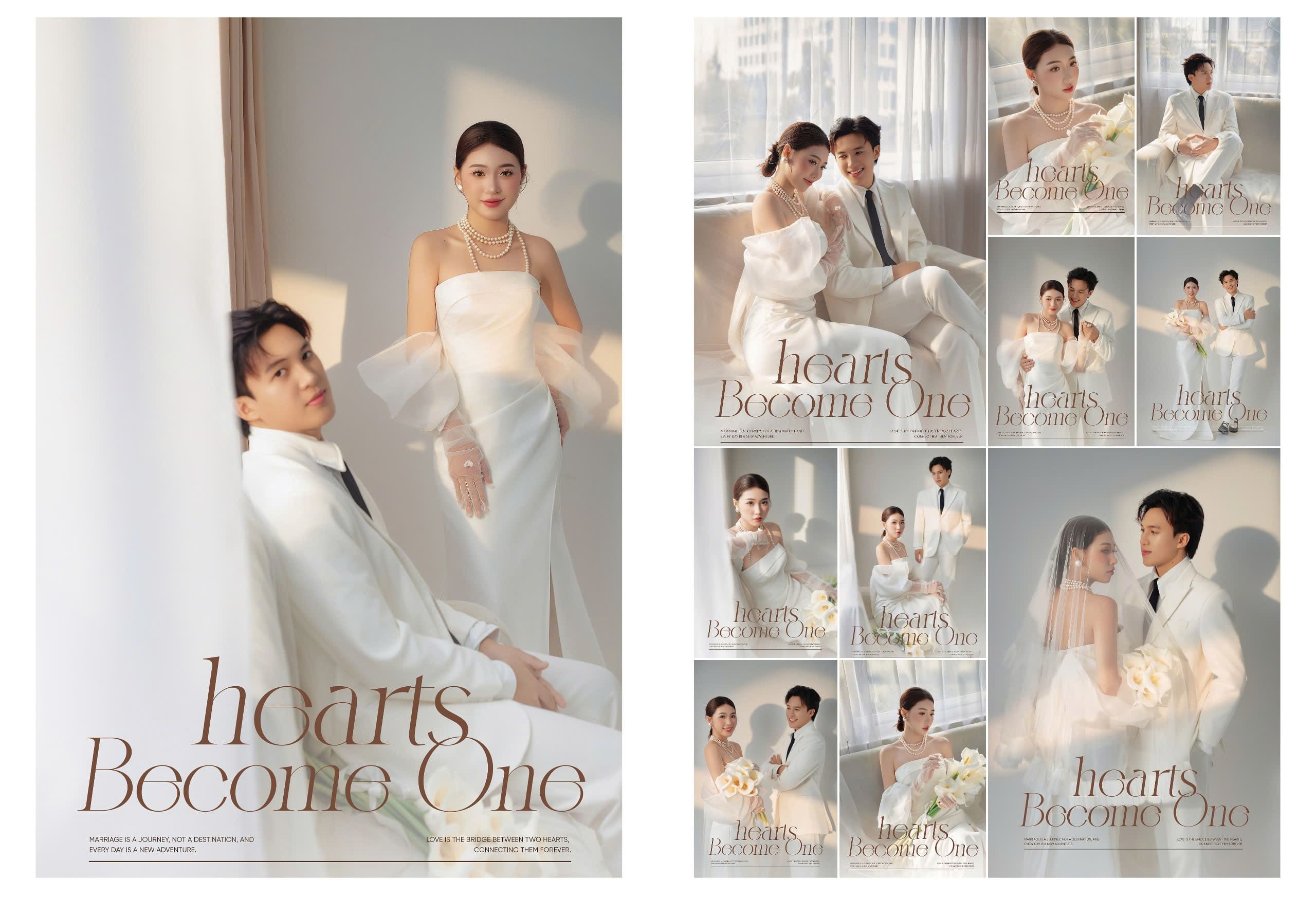 Cô dâu chú rể trong concept Hàn Quốc với ánh sáng dịu nhẹ