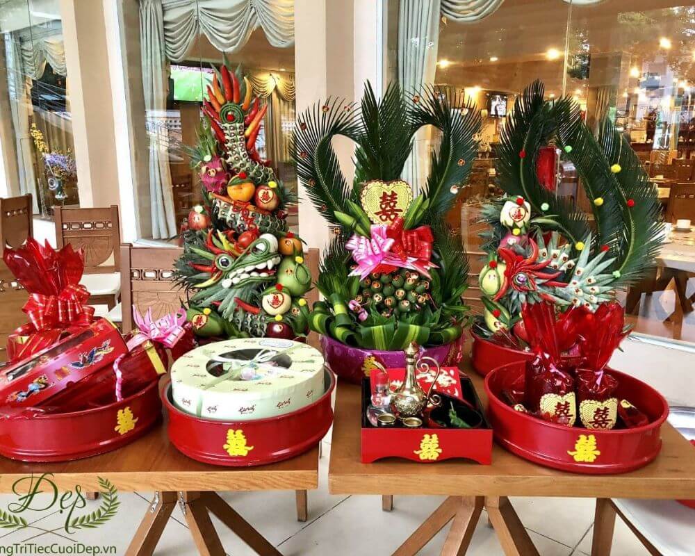 Mâm quả đám hỏi trang trọng