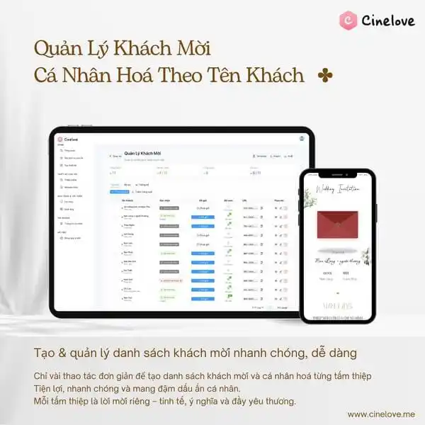 Tính năng cá nhân hóa theo từng khách mời