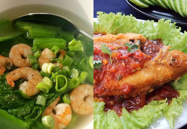 Mâm cơm gia đình Việt với nhiều món dễ nấu
