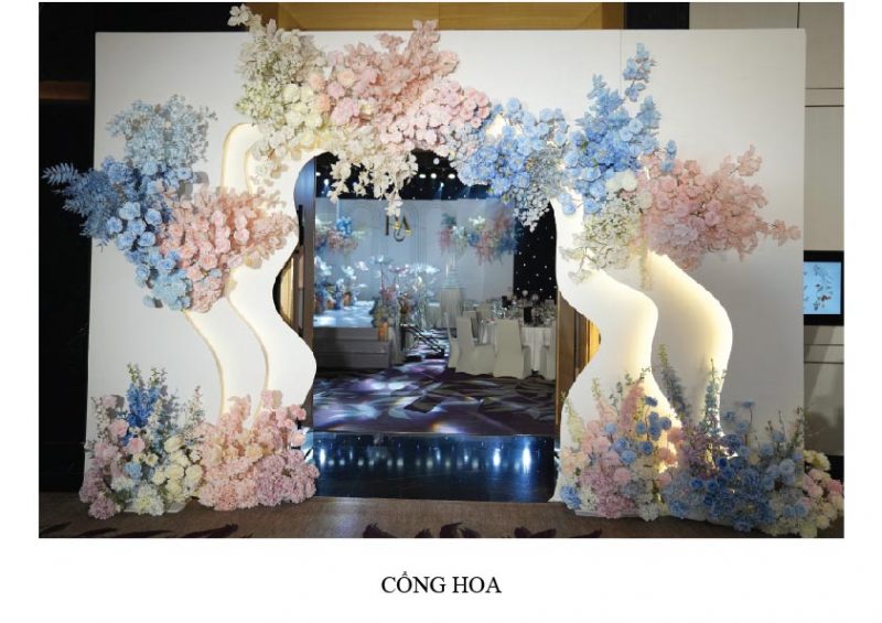 Tiệc cưới tông xanh biển