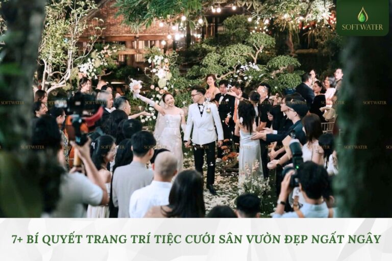 Mô hình trang trí tiệc cưới sân vườn lãng mạn với tone màu pastel