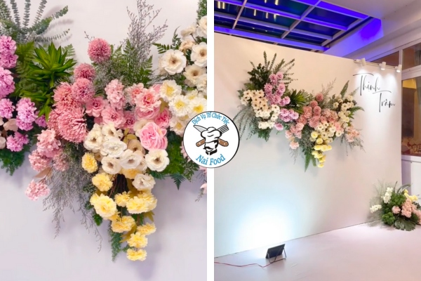 Backdrop chụp hình cưới đơn giản tại nhà