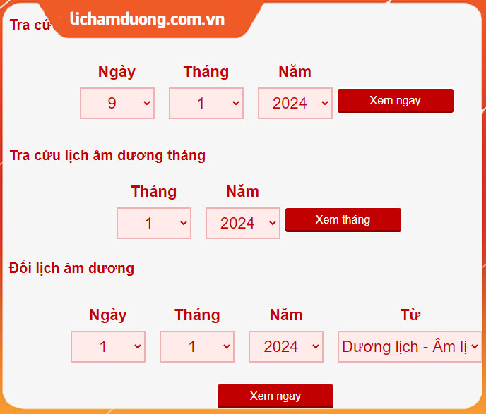 Lịch âm dương cưới hỏi