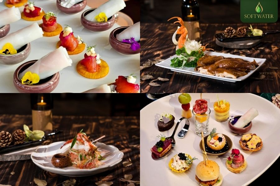 Thực đơn tiệc cưới hoàn hảo kết hợp sự tinh tế của khai vị, món chính và tráng miệng