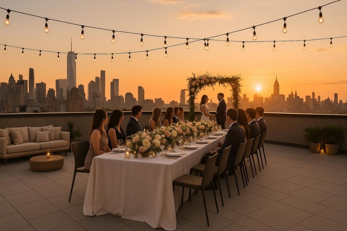 Bar rooftop cho Wedding After Party ngắm trọn thành phố về đêm
