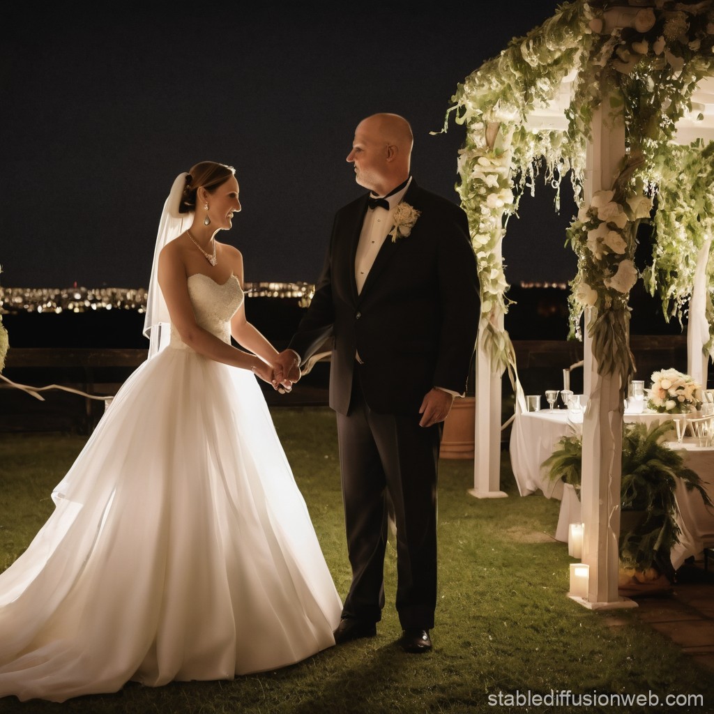 Cặp đôi chụp ảnh cưới ban đêm với hiệu ứng ánh sáng và bối cảnh thành phố