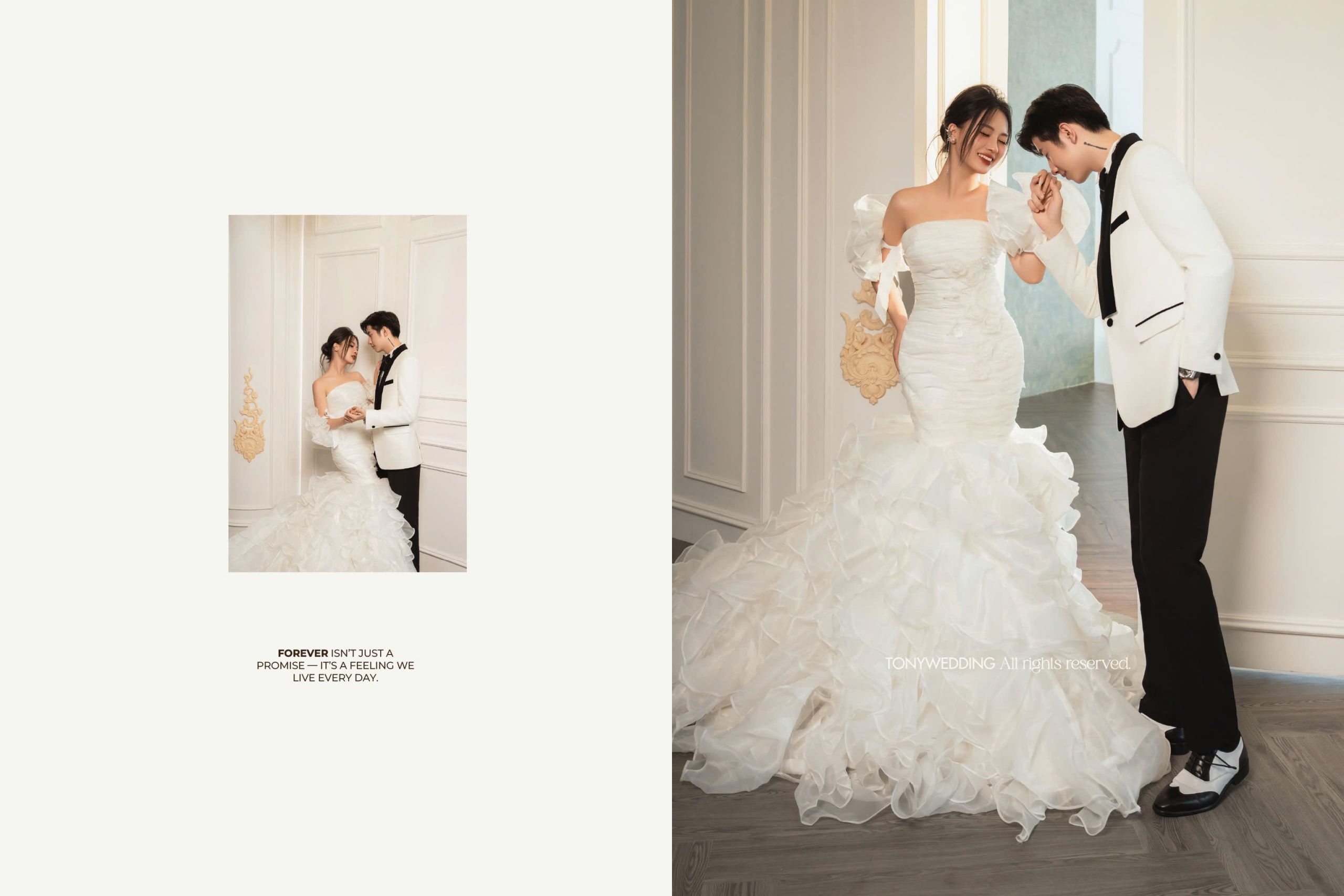 Cặp đôi tươi cười trong phong cách chụp ảnh cưới đa dạng - nguồn từ tonywedding