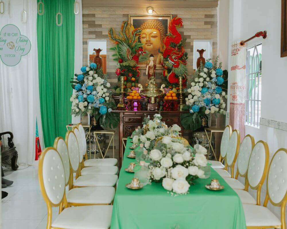 Trang trí bàn gia tiên đẹp đơn giản