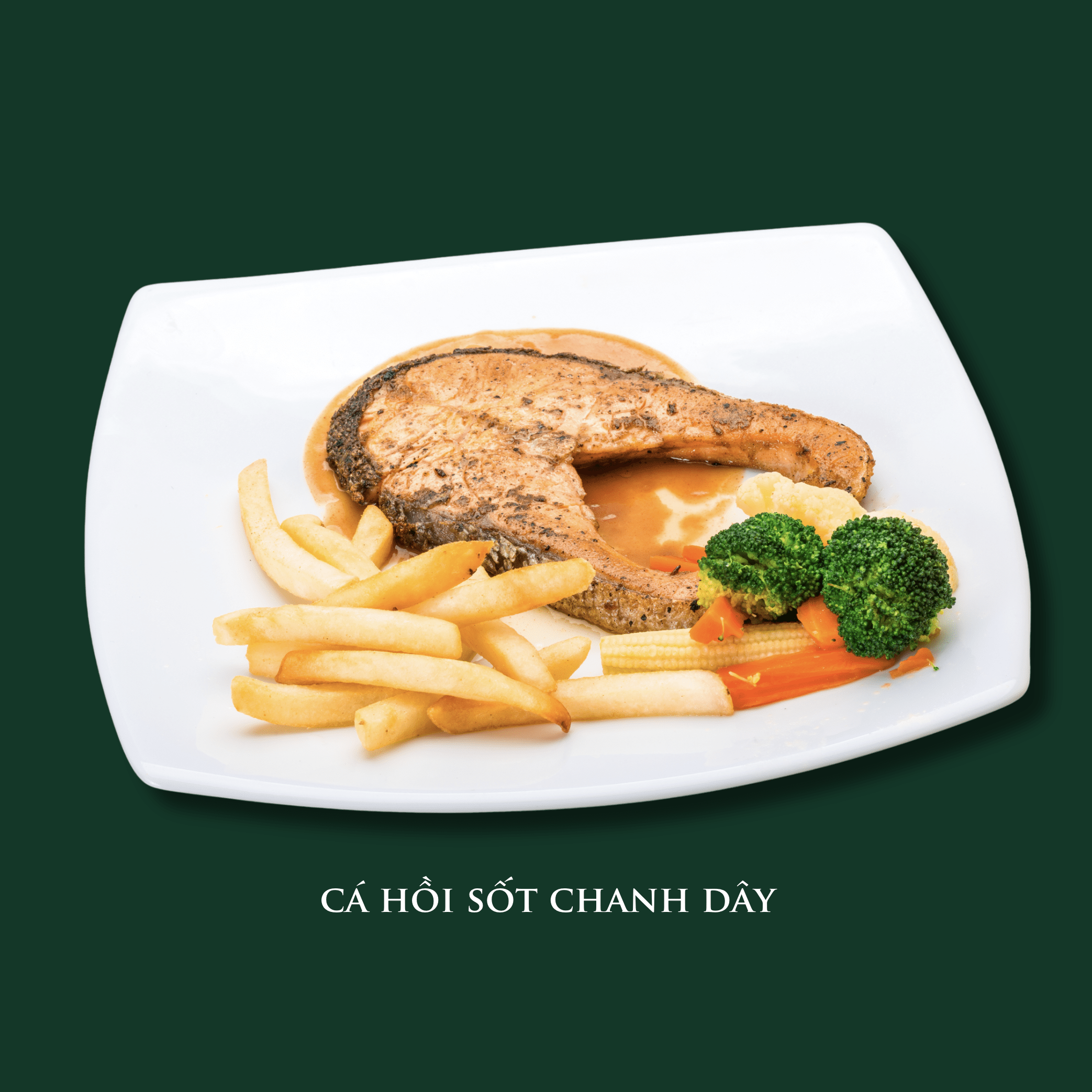 Cá hồi sốt chanh dây tinh tế