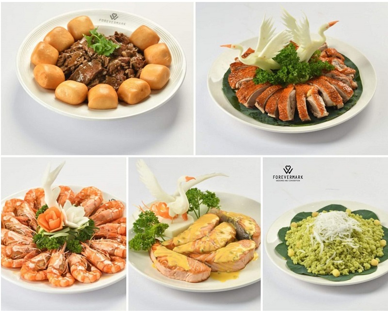 Món chính trong thực đơn nhà hàng tiệc cưới