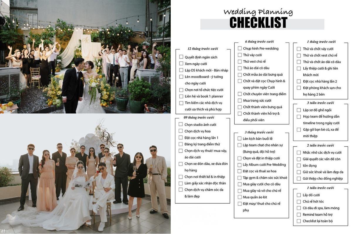 Hình ảnh checklist chuẩn bị đám cưới theo mốc thời gian