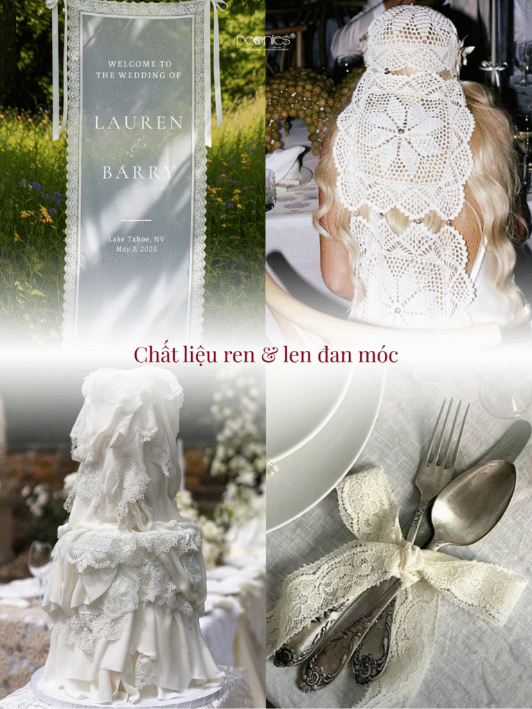Váy cưới ren và len móc