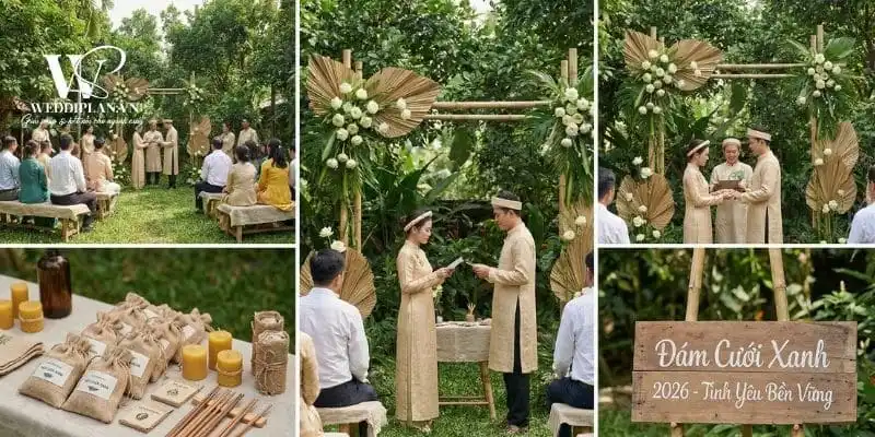Đám cưới xanh 2026 với lễ cưới ngoài trời