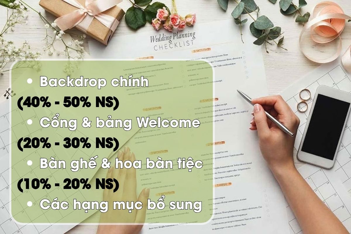 Ưu tiên ngân sách cho các hạng mục trang trí tiệc cưới