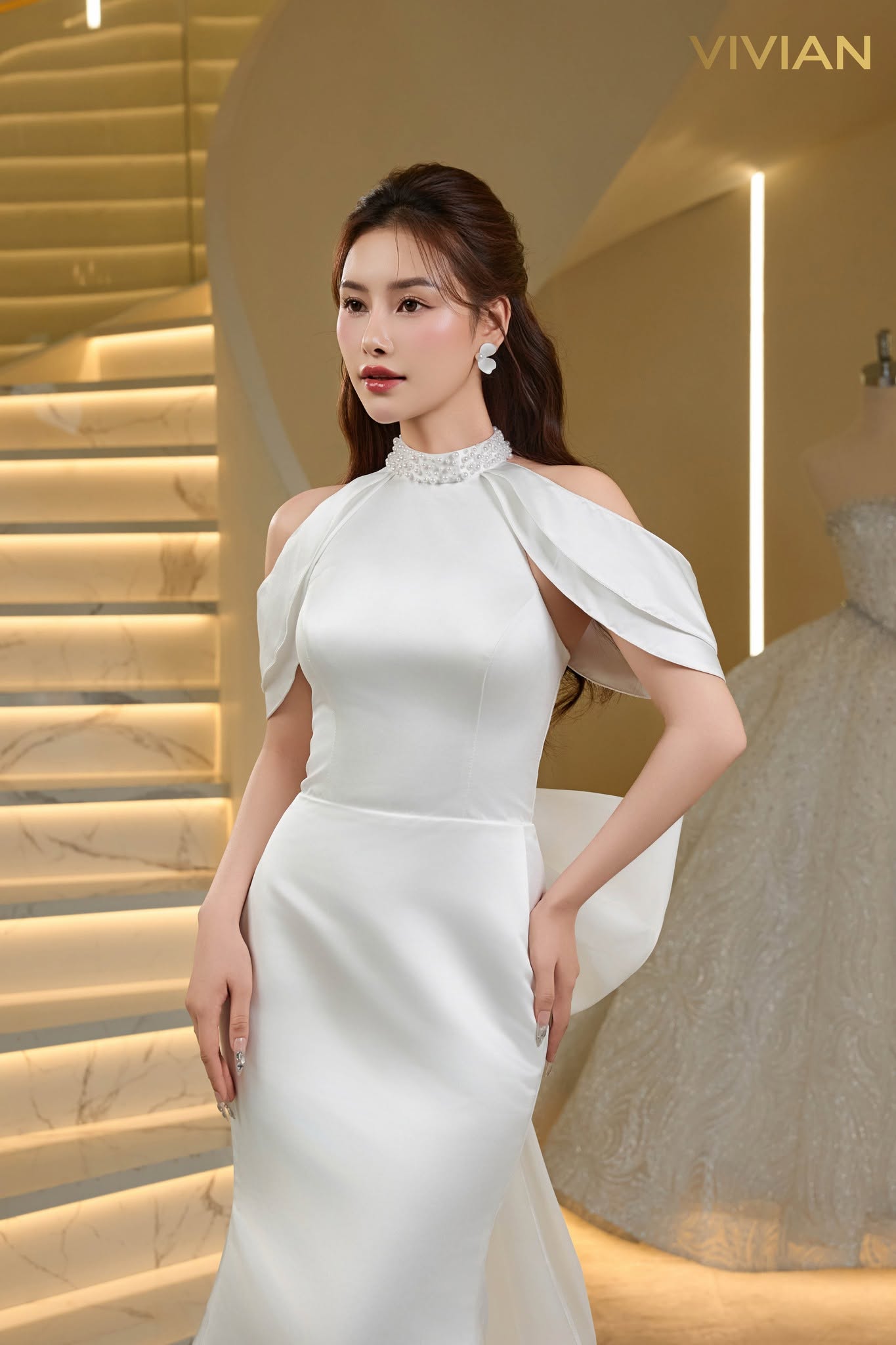 Váy cưới Hàn Quốc trơn hiện đại