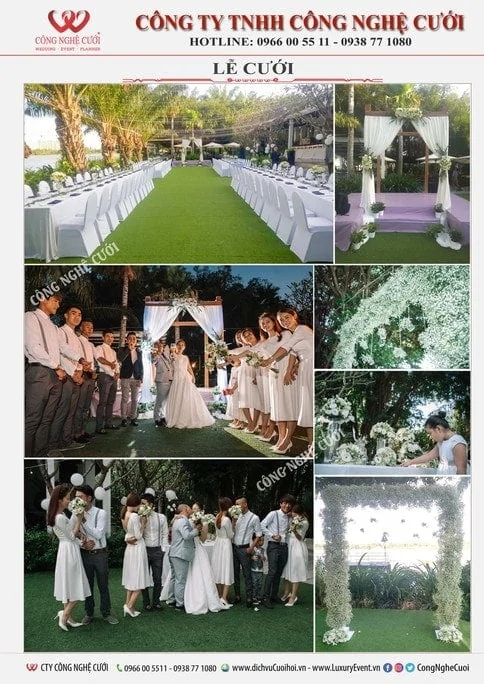 Mẫu trang trí tiệc cưới sân vườn