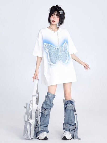 Áo thun form rộng nữ kiểu giấu quần