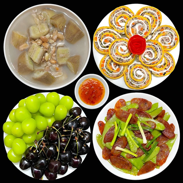 Món ăn gia đình Việt Nam truyền thống với cơm trắng và các món đi kèm