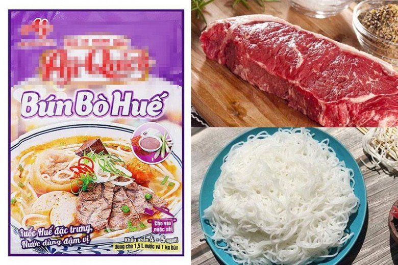 Cách nấu bún bò Huế có gói gia vị