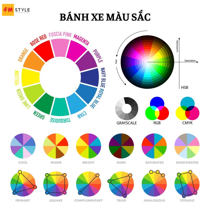 Bánh xe màu sắc trong phối đồ